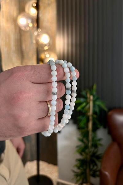 dergah tesbih 99'luk Aquamarine Bileklik Namaz Tesbihi (KOLYE-BİLEKLİK-TESBİH)