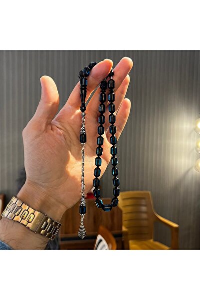 dergah tesbih Osmanlı Modeli Ateşi Sıkma Kehribar Gümüş Tasarım