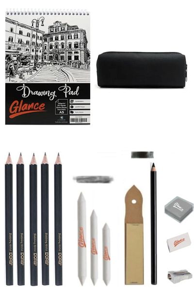 GLANCE Idora Sketch Graduated Pencil 15 Piece Sketch Set