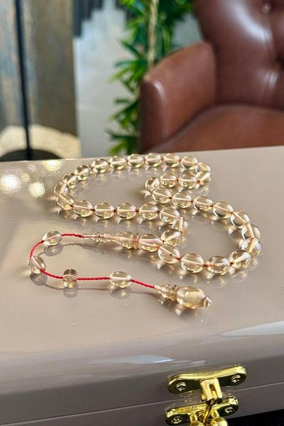 dergah tesbih تصميم منظم من سلسلة Iskender شفافة من Fire-i Squeeze Amber Prayer Beads