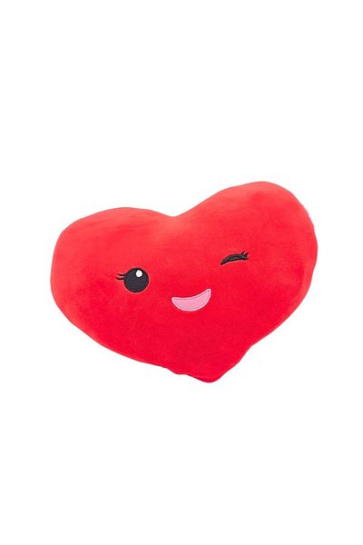 BM GİFT DESİGN Red heart pillow, made of plush, super soft, 33 cm