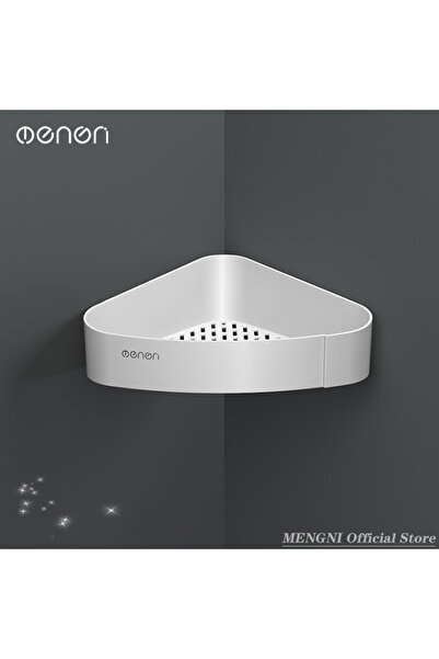 Choice رفوف زاوية الحمام المثلثة البيضاء MENGNI، رف تنظيم تخزين المطبخ، مثبت ...