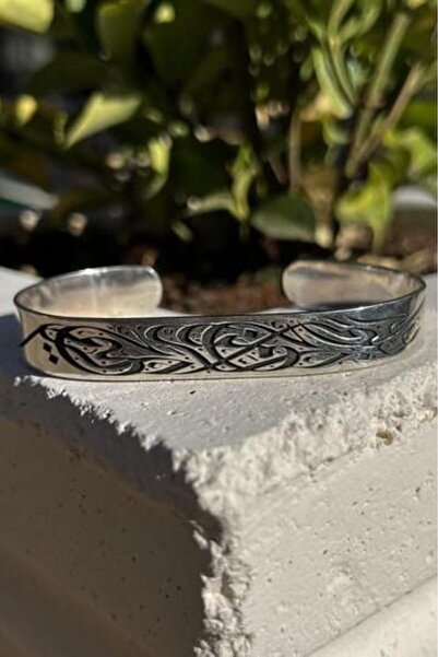 dergah tesbih سوار رجالي فضي مطرز بالكامل بتصميم يدوي