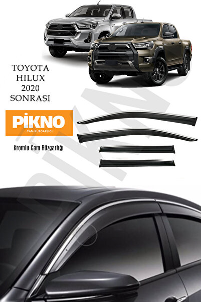 pikno Toyota Hilux 2020 ve Sonrası Kromlu Cam Rüzgarlığı 4'lü Set A+ Plus