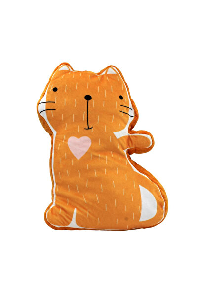 BM GİFT DESİGN Fluffy, kitty-shaped pillow for children, 50x9 cm