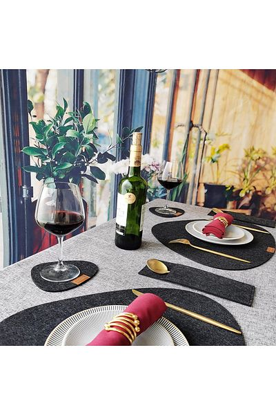Woollo Set of 4 Placemats, 4 Cup/Glass Placemats and 4 Cutlery Holders