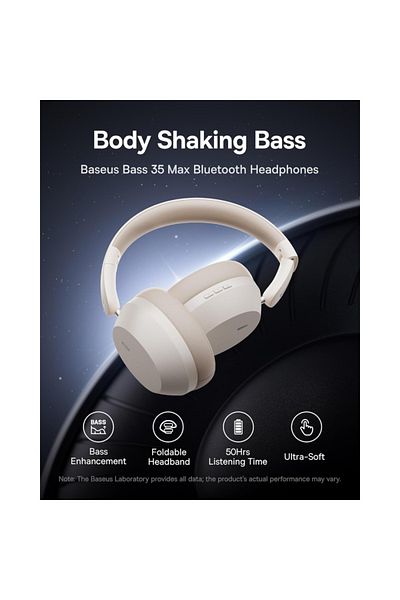 Baseus Baseus Bass 35 Max Wireless Headphones - White Creamy