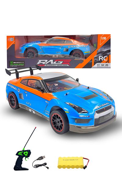 ESD 1:10 Scale High-Speed 4x4 Drift RC Vehicle 27 MHz with LED Wheels With Rechargeable Battery