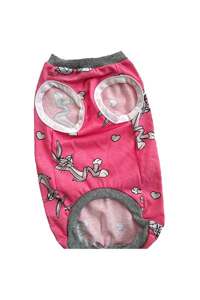 stylie Bugs Bunny Patterned Summer - Pink Sleeveless Combed Cotton Cat Dog Clothing