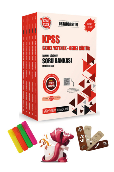 Pegem Akademi Yayıncılık Pegem 2026 KPSS Ortaöğretim Soru Bankası Modüler Set Genel Yetenek Genel Kültür Çözümlü (5 Kitap)