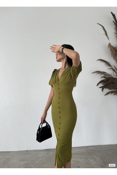 Modafeminen Φόρεμα Scuba Crepe 582901 Πράσινο Φιστίκι