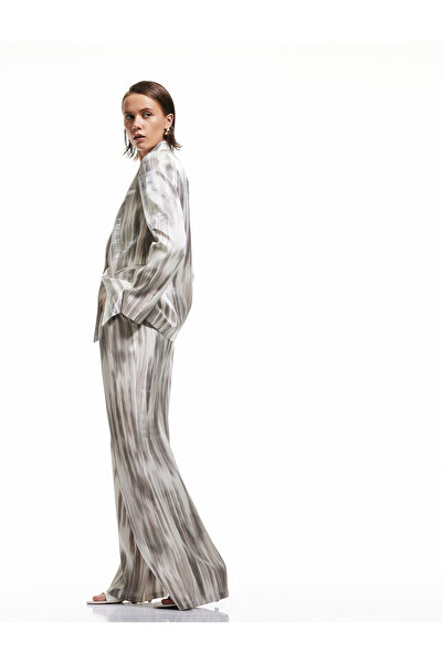 Koton Renk Geçişli Desenli Cepli Saten Palazzo Pantolon