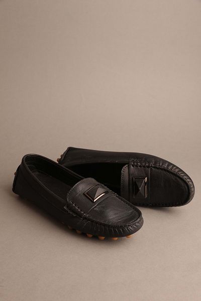 Gondol Loafer clasic de damă din piele naturală neagră 37 TTX.727