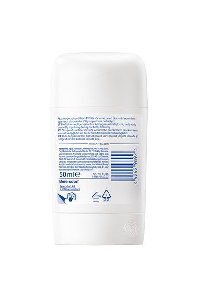 NIVEA نيفيا قلم مزيل العرق للأسود والأبيض حريري ناعم، 50 مل