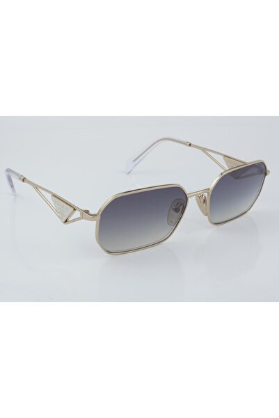 Prada Woman Irregular Sunglasses- Pr A51s - Lense Size:58mm - Pale Gold