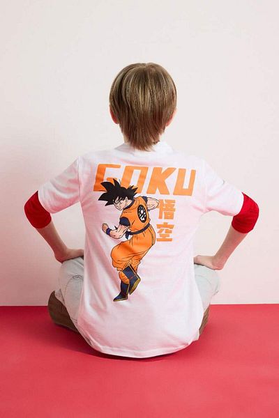 DeFacto New Season Boys Dragon Ball Crew Neck Back Printed Short Sleeve T-Shirt