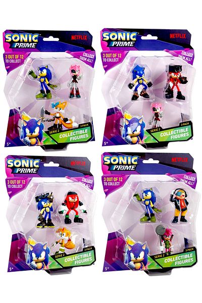 Sonic مجموعة بليستر 3 في 1 من شخصيات سونيك - متنوعة