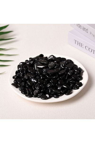 Generic Polished natural stones Obsidian (9-12mm) 100g