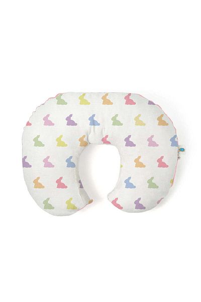 DEUX LAPINS Rainbow Lapin Pink - 100% Cotton Muslin Baby Breastfeeding Support Pillow