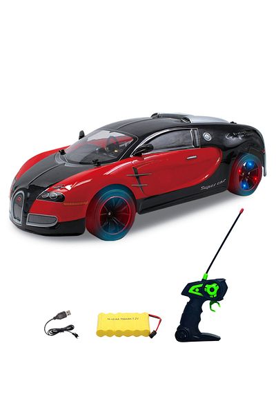 ESD High Speed 4WD 1:10 Scale Drift RC Toy Car 27 MHz with LED Wheels With Rechargeable Battery