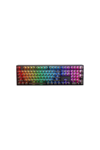 Ducky لوحة مفاتيح ألعاب ميكانيكية Ducky One 3 Aura كاملة الحجم 100%، تخطيط إنجليزي-عربي - أحمر كرزي