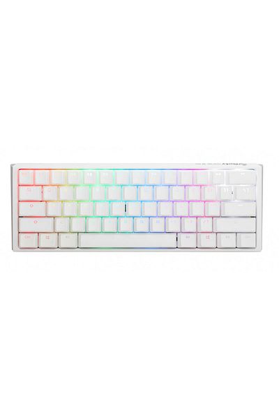 Ducky One 3 Mini Pure White Hotswap RGB Double Shot PBT Mechanical Keyboard - Cherry Blue - White