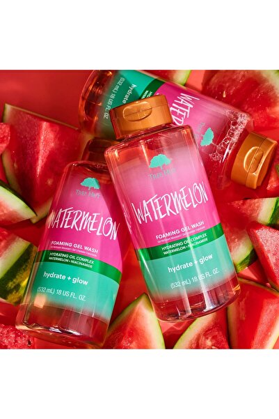 TreeHut غسول جل رغوي مغذي ومرطب بنكهة البطيخ من تري هت، 18 أونصة