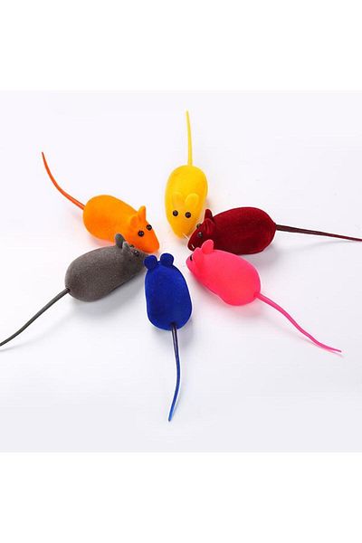 Glipet Colorful Cat Toy - Mouse Figure 12.5 cm 3 Handle
