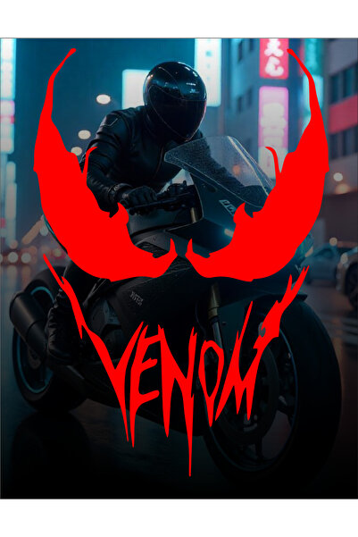 MS Major Selection سيارة Venom Face مقاس 15 × 21 سم، ودراجة نارية، وخوذة، وكم...
