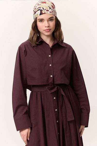 Manuka TRENCH-STIL HEMDROCK BURGUND