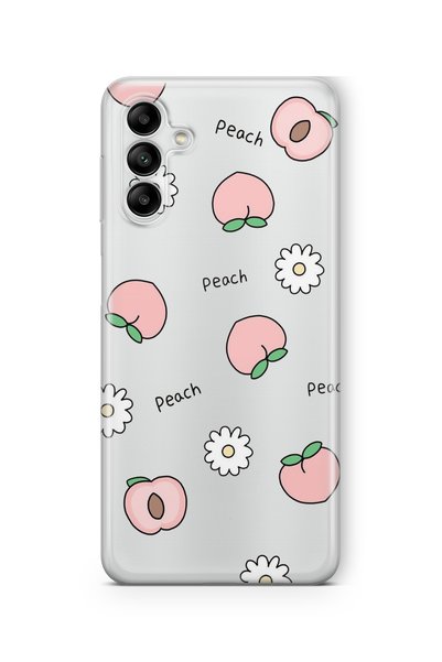 Multitronic Samsung Galaxy S23 Compatible Peach Design Printed Transparent Case