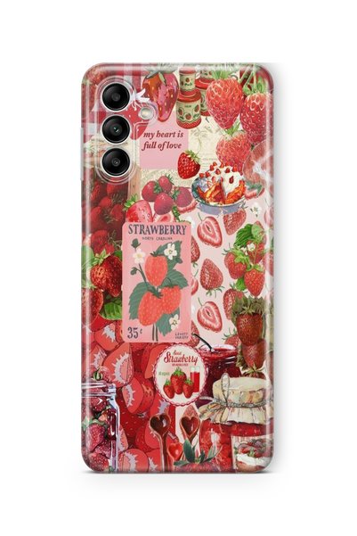 Multitronic Samsung Galaxy S23 Compatible Strawberry Design Printed Transpare...