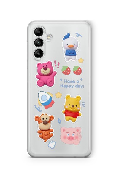 Multitronic Samsung Galaxy S23 Fe Compatible Happy Day Design Printed Transpa...