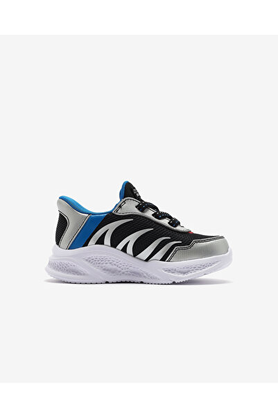 SKECHERS METEOR-LIGHTS - BRISK-BEAMS Küçük Erkek Çocuk Gri Işıklı Spor Ayakkabı 403848N SLBK