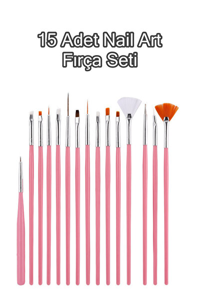 Easy Beauty 15 Adet Nail Art Dizayn Ve Jel Fırça Seti Tırnak Süsleme Fırça Seti