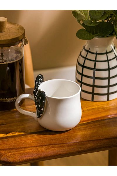 LC Waikiki Lcw Home Black Bow Detailed Porcelain Mug 430 ml