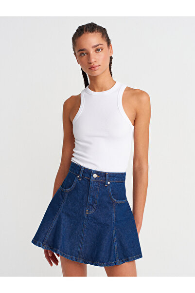 Dilvin 20652 Fitilli Kolsuz Top-Beyaz