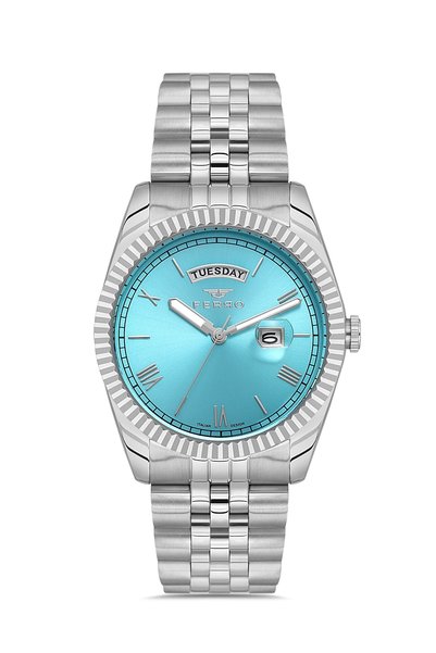 FERRO Silver Steel Band Men's Wrist Watch F11130Awt-A15