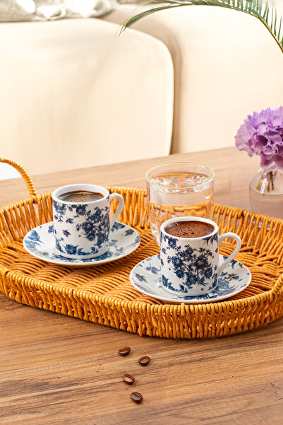 Porsima 02 Porselen 12 Parça 6 Kişilik Türk Kahve Fincan Takımı 90ml