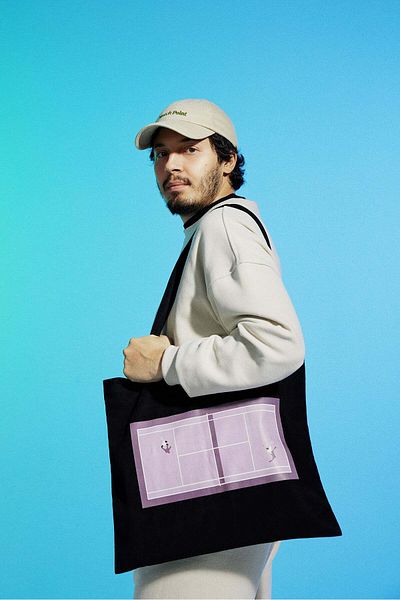 Socrates Tennis Court Tote Bag - Black