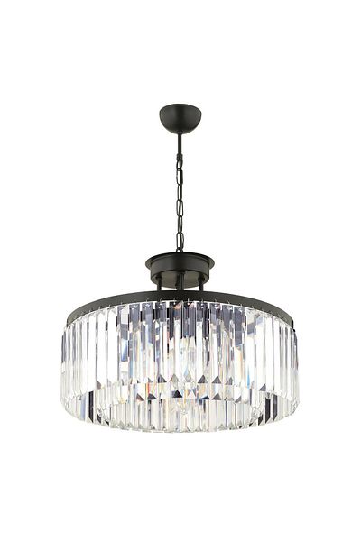 Apliqa Lustra Cristal HubRom, KANVAS 3450-08-BL 45x70 cm 8xE14-40W Negru