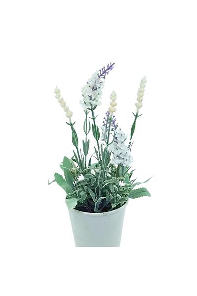 Koopman Plantă artificială în ghiveci, lavandă, dimensiuni 28x9 cm, culoare alb