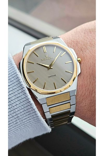 Raymond RYM-280273 ULTRA SLIM RAYMOND MEN'S WRISTWATCH - SAPPHIRE CRYSTAL AND 100% STAINLESS STEEL - 2 YEAR WARRANTY