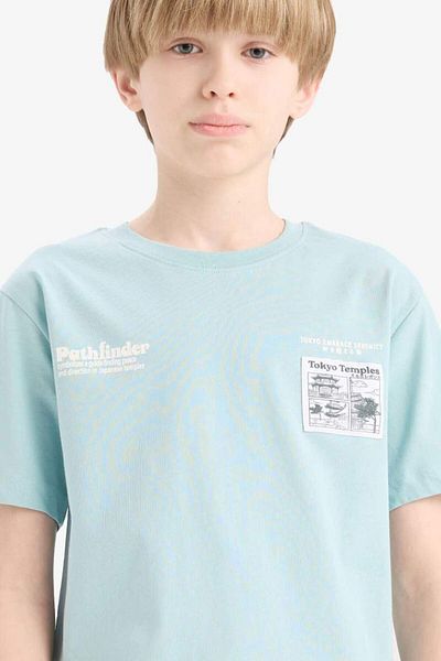 DeFacto New Season Boy's Crew Neck Printed Short Sleeve T-Shirt
