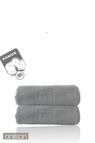 Anılsan Γκρι 2' Greek Towel - 50x90, 100% βαμβάκι, για εφαρμογές σπα και ξενοδοχείων
