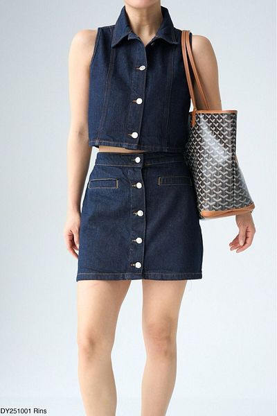 Lupies Women's Skirt-Vest Denim Set