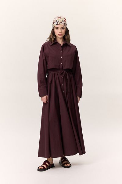 Manuka TRENCH-STIL HEMDROCK BURGUND