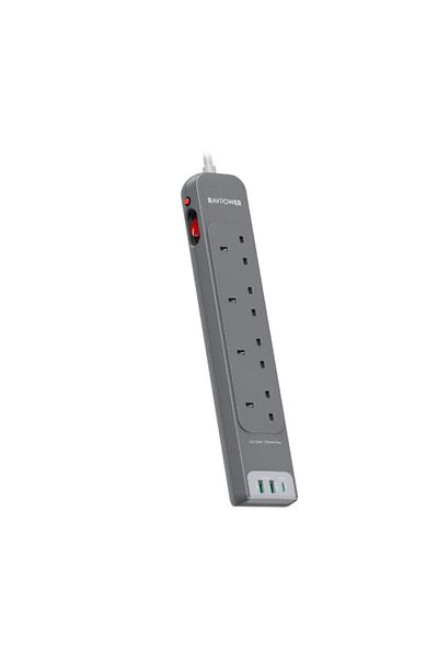 RavPower 7-in-1 Power Strip 4 AC Outlets with 3 USB Ports - 30 W - 3 Meter - RP-PC1039