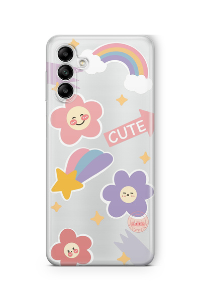 Multitronic Samsung Galaxy M34 5g Compatible Cute Rainbow Design Printed Tran...