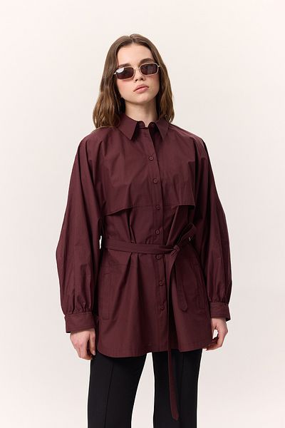 Manuka Cămașă cu design trench roșu Claret